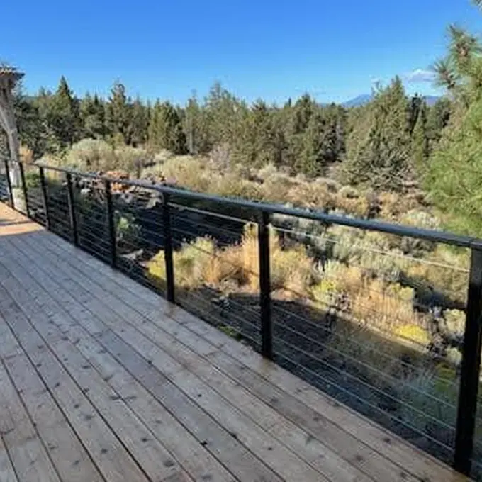 Deck with metal railing