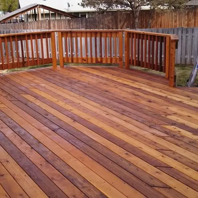 Finished wood deck and railing