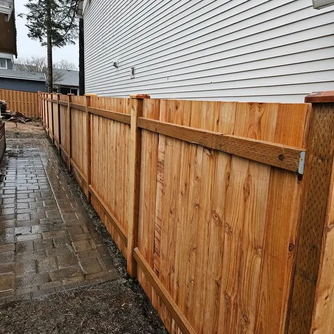 Fence beside the home