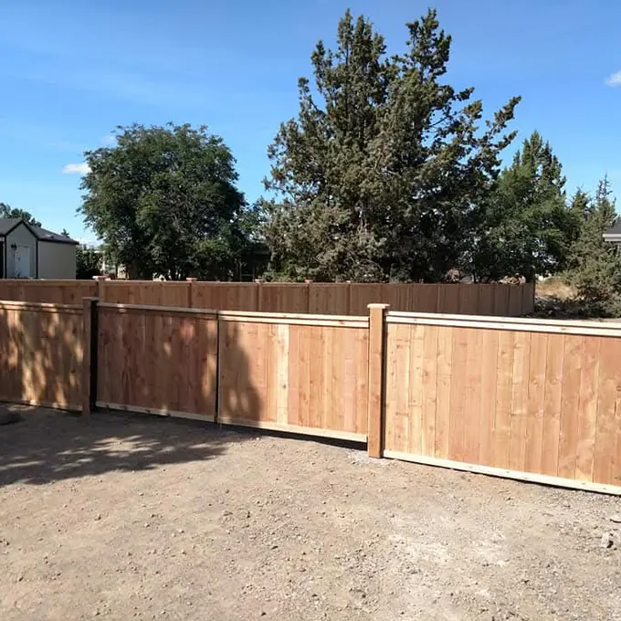 Wood fence with gate