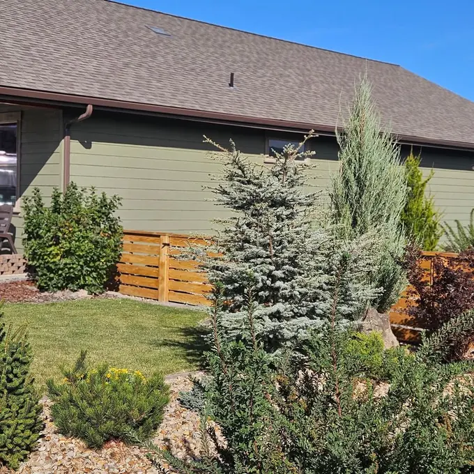 Fence at planted corner