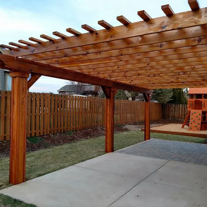 Timber pergola by the patio